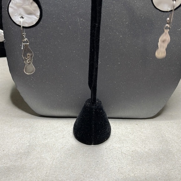 Sleeping beauty turquoise & Sterling Pair of earrings Zuni Signed JRS MOP - Picture 2 of 6